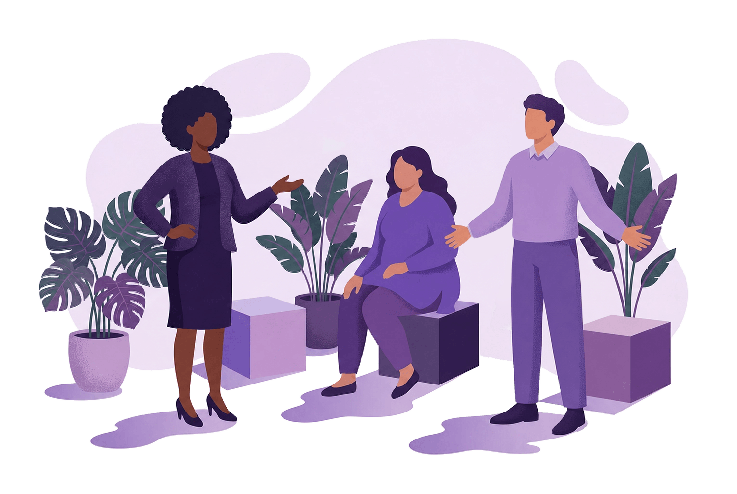 Solicitor advising clients on a financial settlement