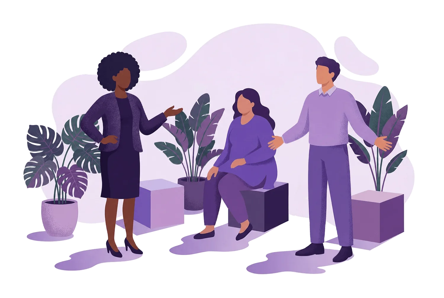 Solicitor advising clients on a financial settlement